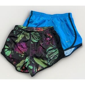 Nike Girls Dri-Fit Tempo Allover Print Running Shorts Sz Medium (10-12) Lot Of 2